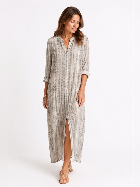 Soft Surroundings Dresses & Skirts - Soft Surrounding Lagenlook Maxi Shirt Dress Sheer 2AC20 Coastal Luxury Cover Up